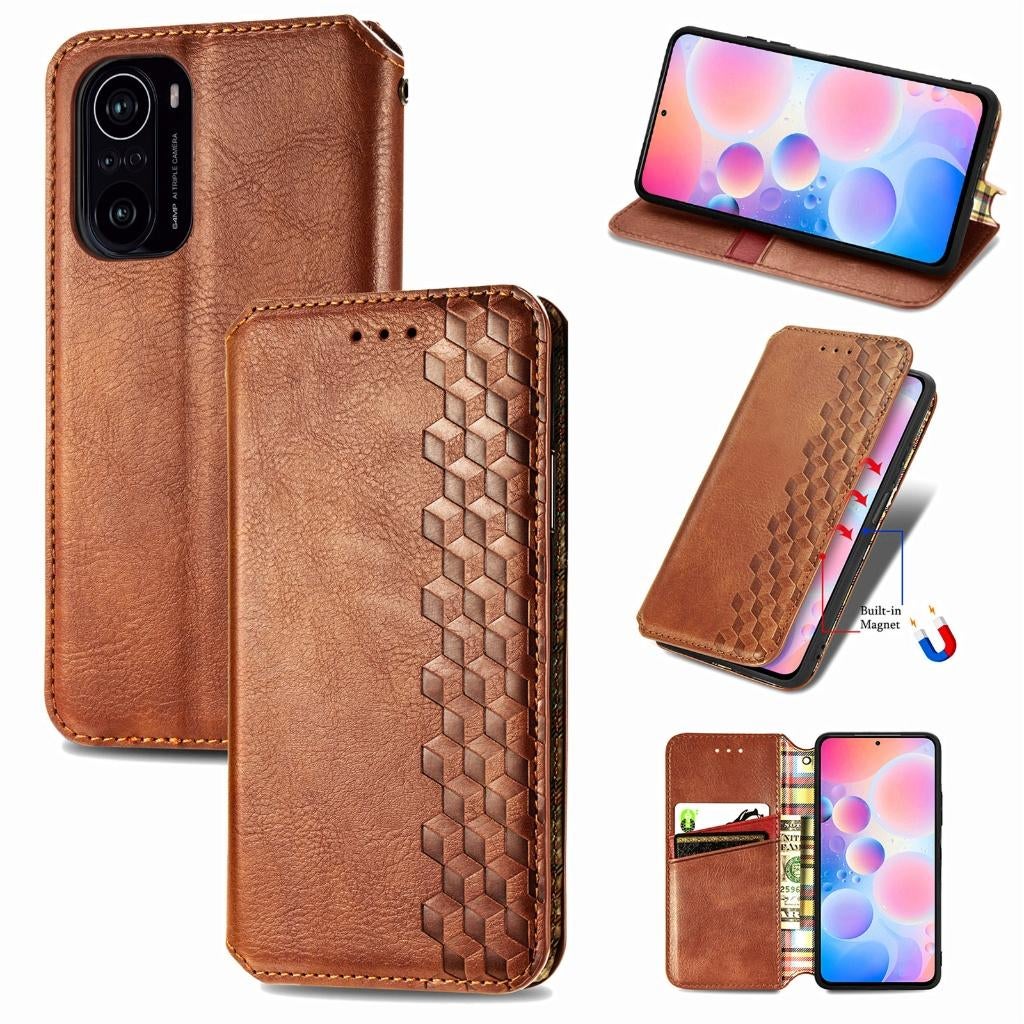 Xiaomi Poco F3 Luxe PU Lederen Wallet Case Set _ Bruin, Verzenden, Nieuw, Hoesje of Tasje