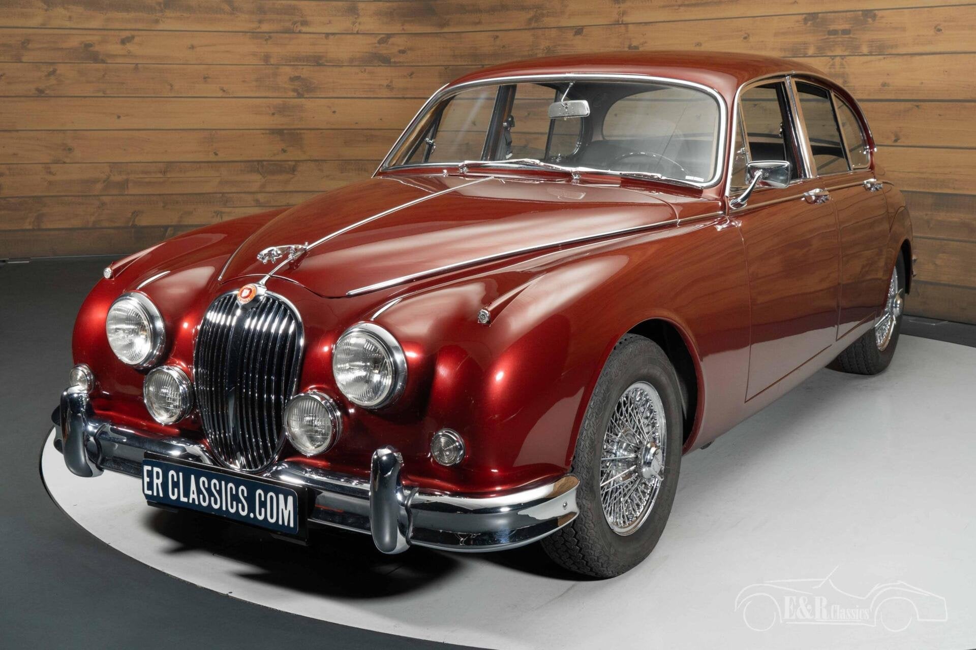 Jaguar MK2 3.4 Sedan | 1964, Auto's, Oldtimers, Lederen bekleding, Achterwielaandrijving, Zwart, 4 stoelen
