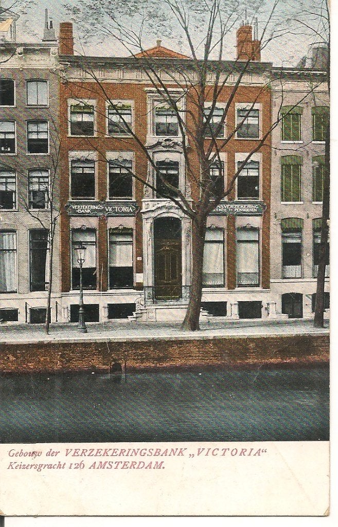 Verzekeringsbank Victoria Keizersgracht 126 Amsterdam, Ophalen of Verzenden, Voor 1920, Gelopen, Noord-Holland