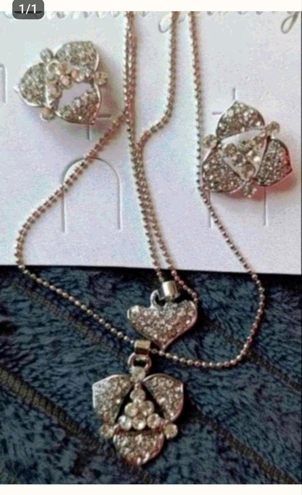 ketting dubbel en oorbellen Swarovski, Verzenden, Nieuw, Zilver, Met hanger