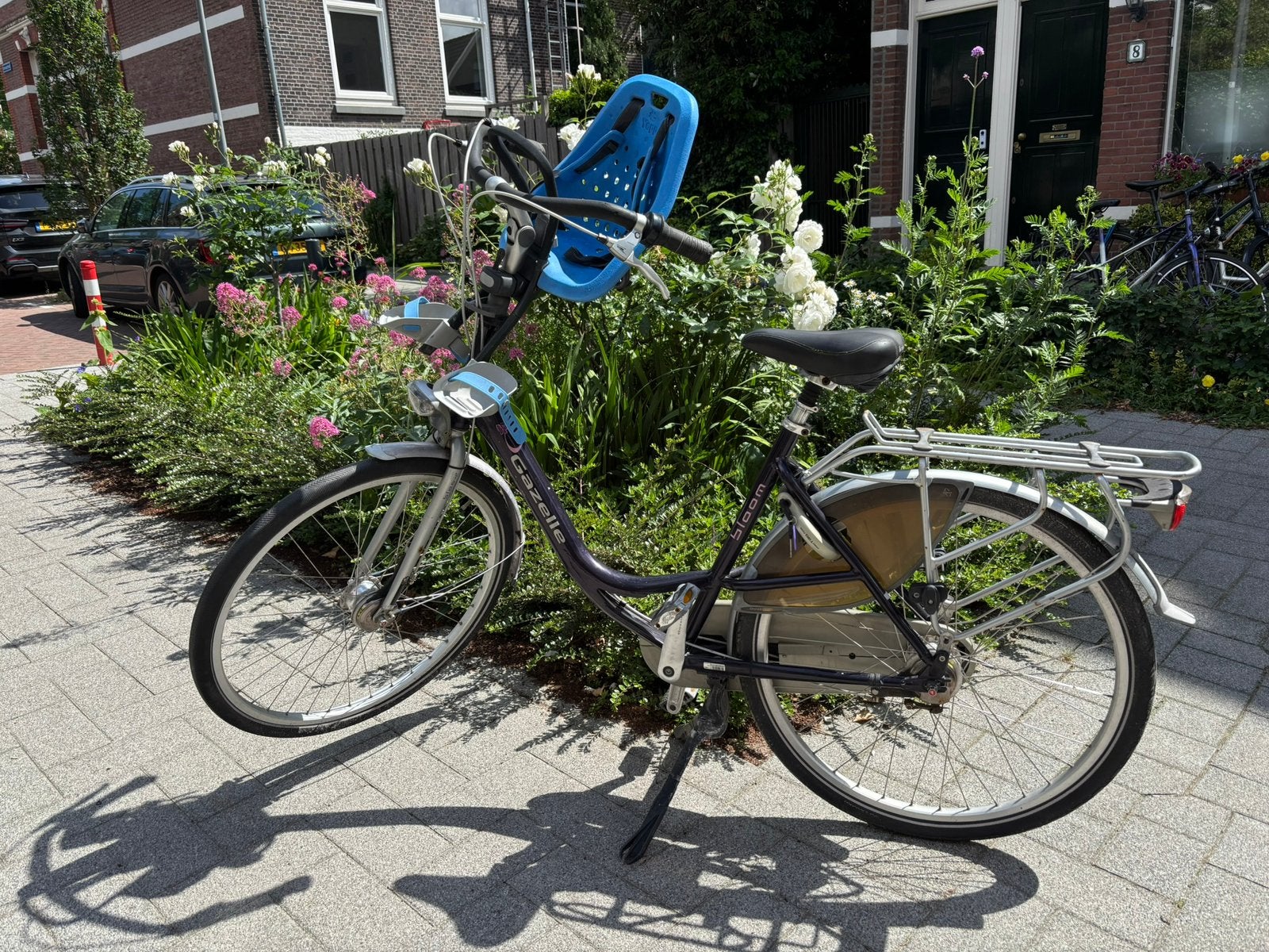 Zeer nette Gazelle Bloom 53 cm met Thule Yepp voorzitje, 53 tot 56 cm, Ophalen, Zo goed als nieuw, Gazelle