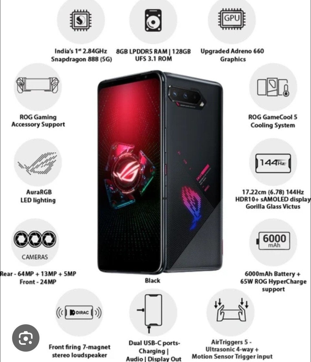 🔥💯 NIEUW Asus ROG 5 GAMING 🔥💯, Overige modellen, Ophalen of Verzenden, Zo goed als nieuw, Zonder simlock