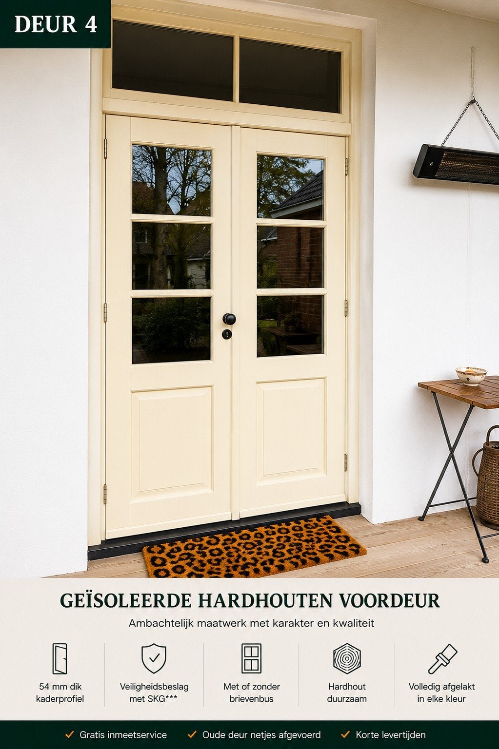 Voordeur maatwerk. Kozijnen. Hardhout, kunstof, Ophalen of Verzenden