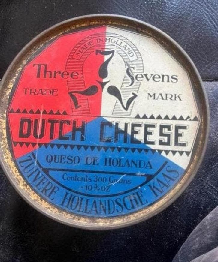 Twee vintage blikken boter en kaas, Ophalen of Verzenden, Overige materialen