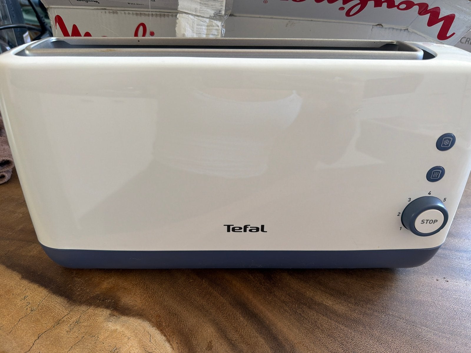 Tefal broodrooster - Wit/Blauw - Zo goed als nieuw, Ophalen of Verzenden, Zo goed als nieuw, Meer dan 8 standen