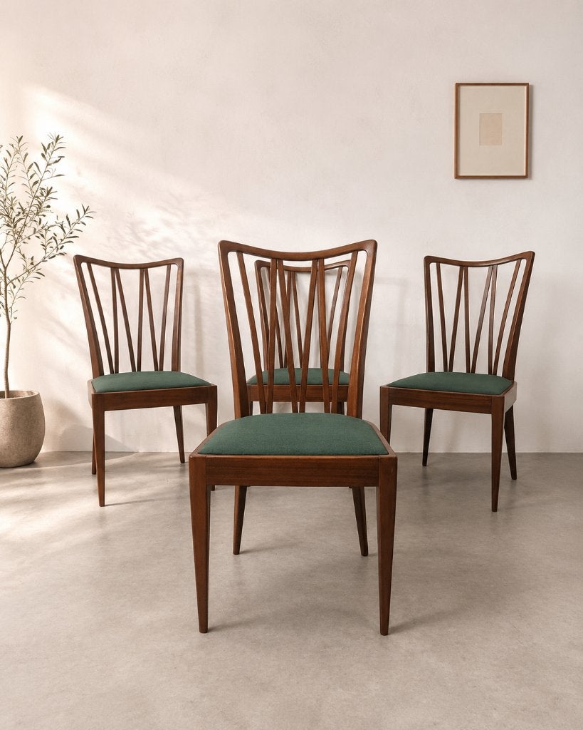 Set van 4 vintage stoelen A. Patijn voor Zijlstra, Ophalen, Stof, Vier