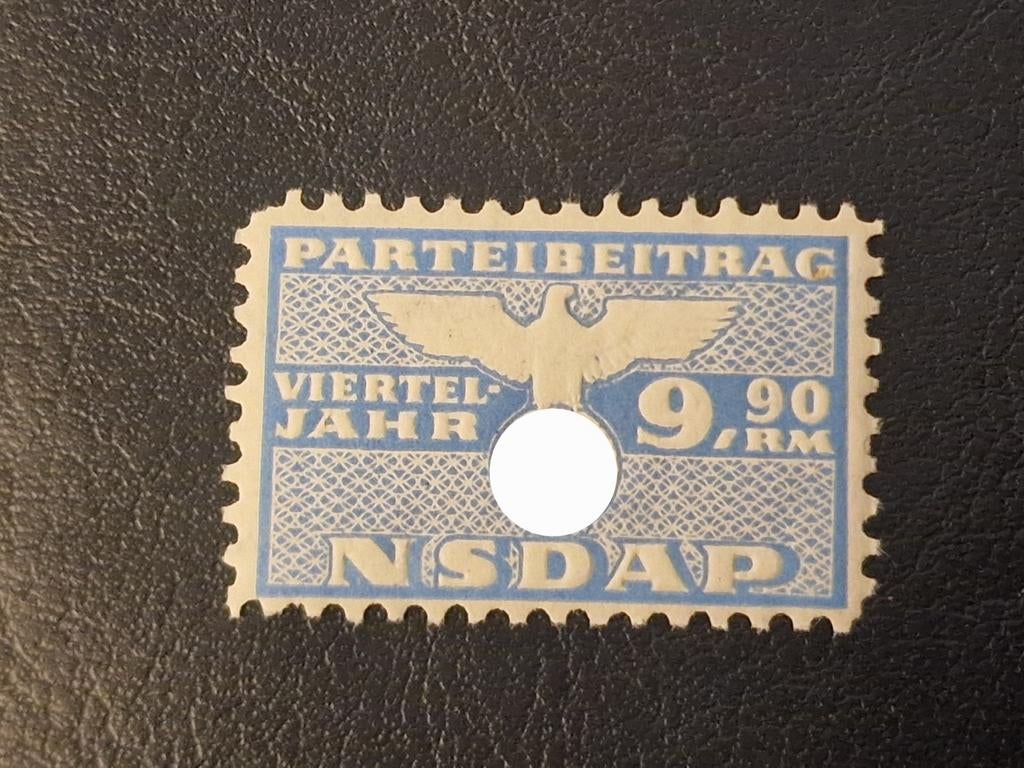 NSDAP contributiezegel Duitsland, Verzamelen, Ophalen of Verzenden, Duitsland, Embleem of Badge