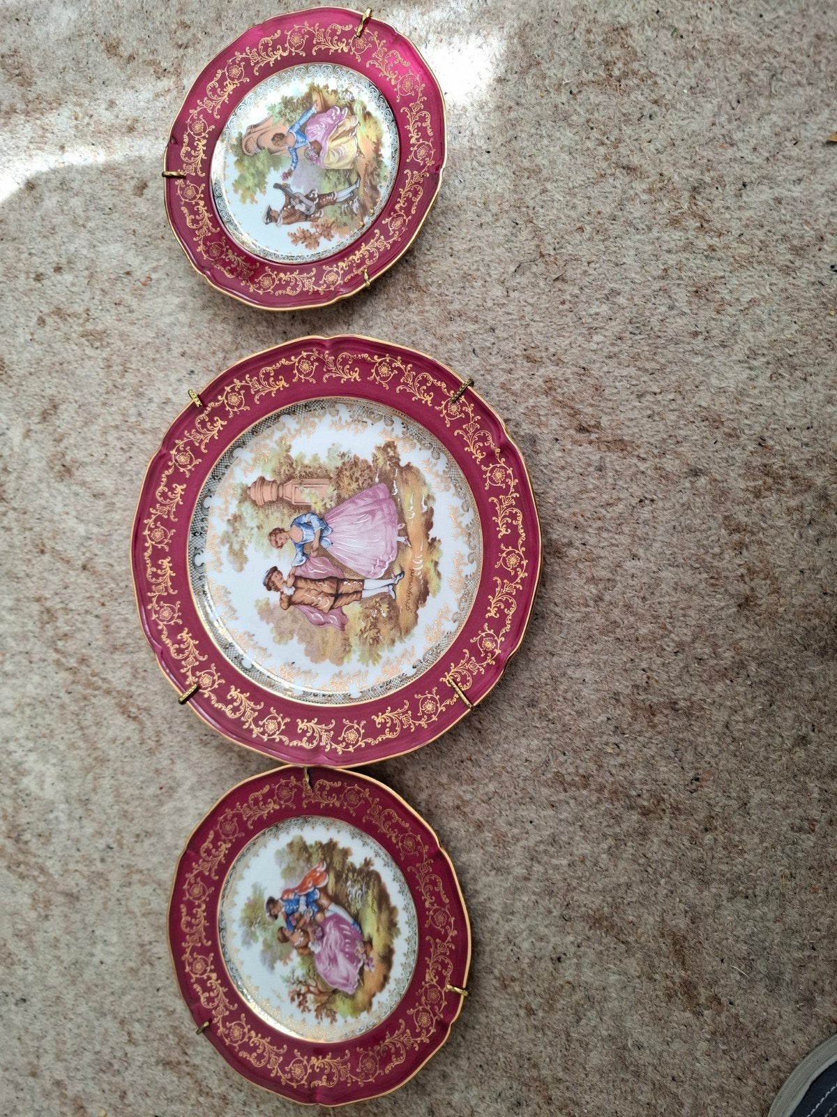 3 limouge bordjes, Ophalen