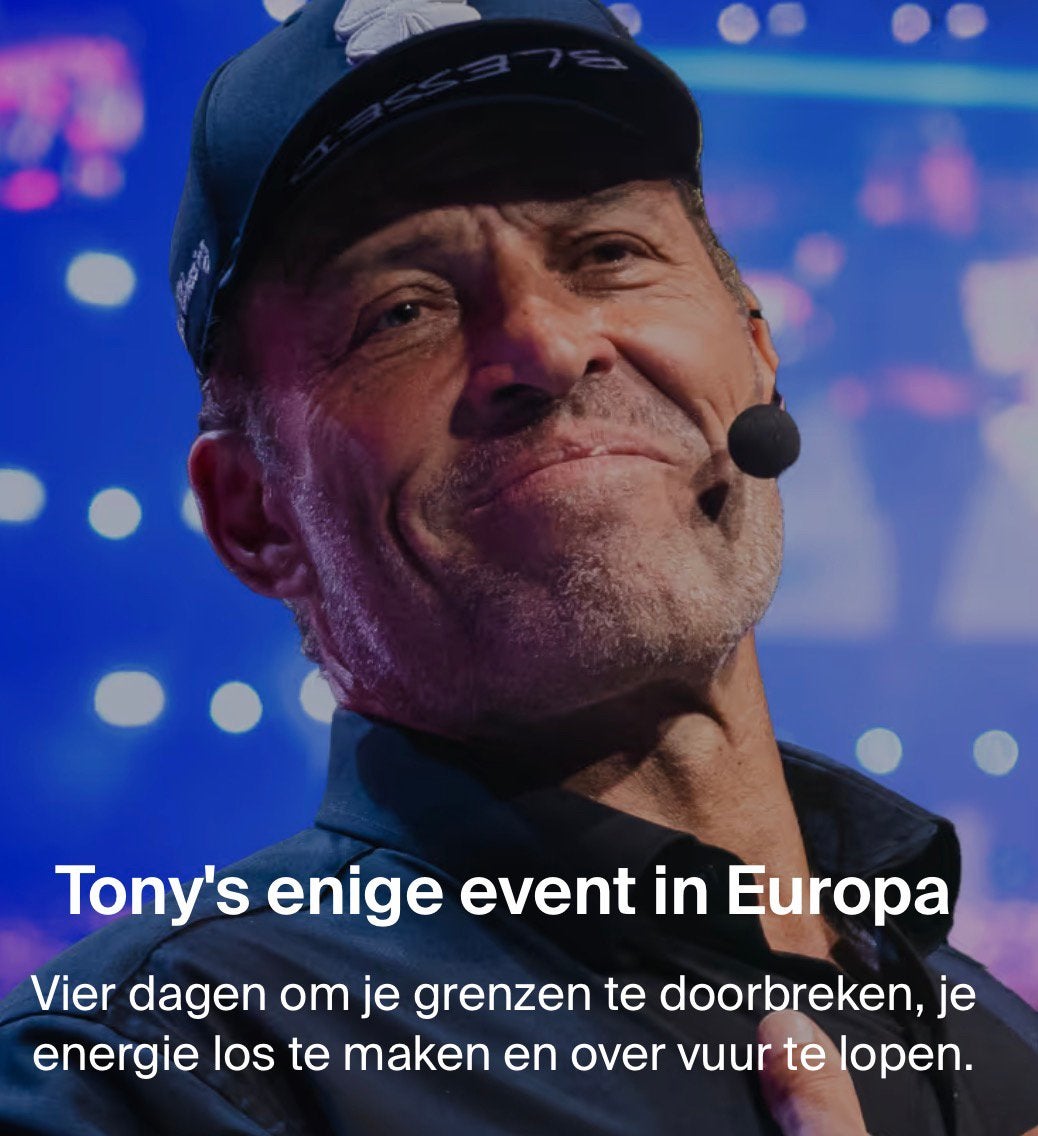 Upw Tony Robbins 3-6 september Keulen, Tickets en Kaartjes, Concerten | Overige, Eén persoon, September