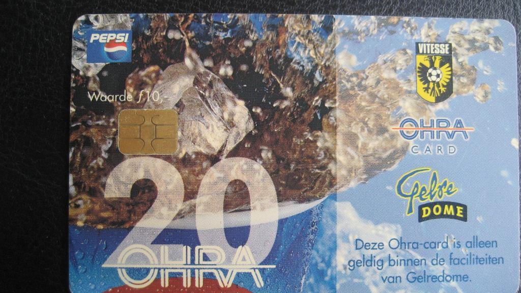 Twee verschillende Ohra cards Vitesse Gelredome, Verzamelen, Ophalen of Verzenden, Gebruikt, Vitesse, Overige typen