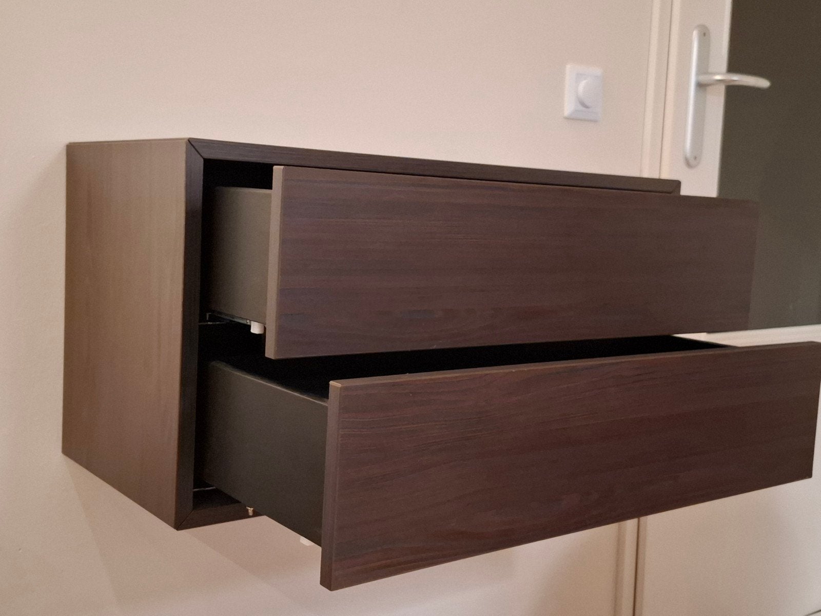 IKEA VALJE wandkastje met 2 laden, bruin, Ophalen, 1 of 2 laden, 50 tot 100 cm, Zo goed als nieuw