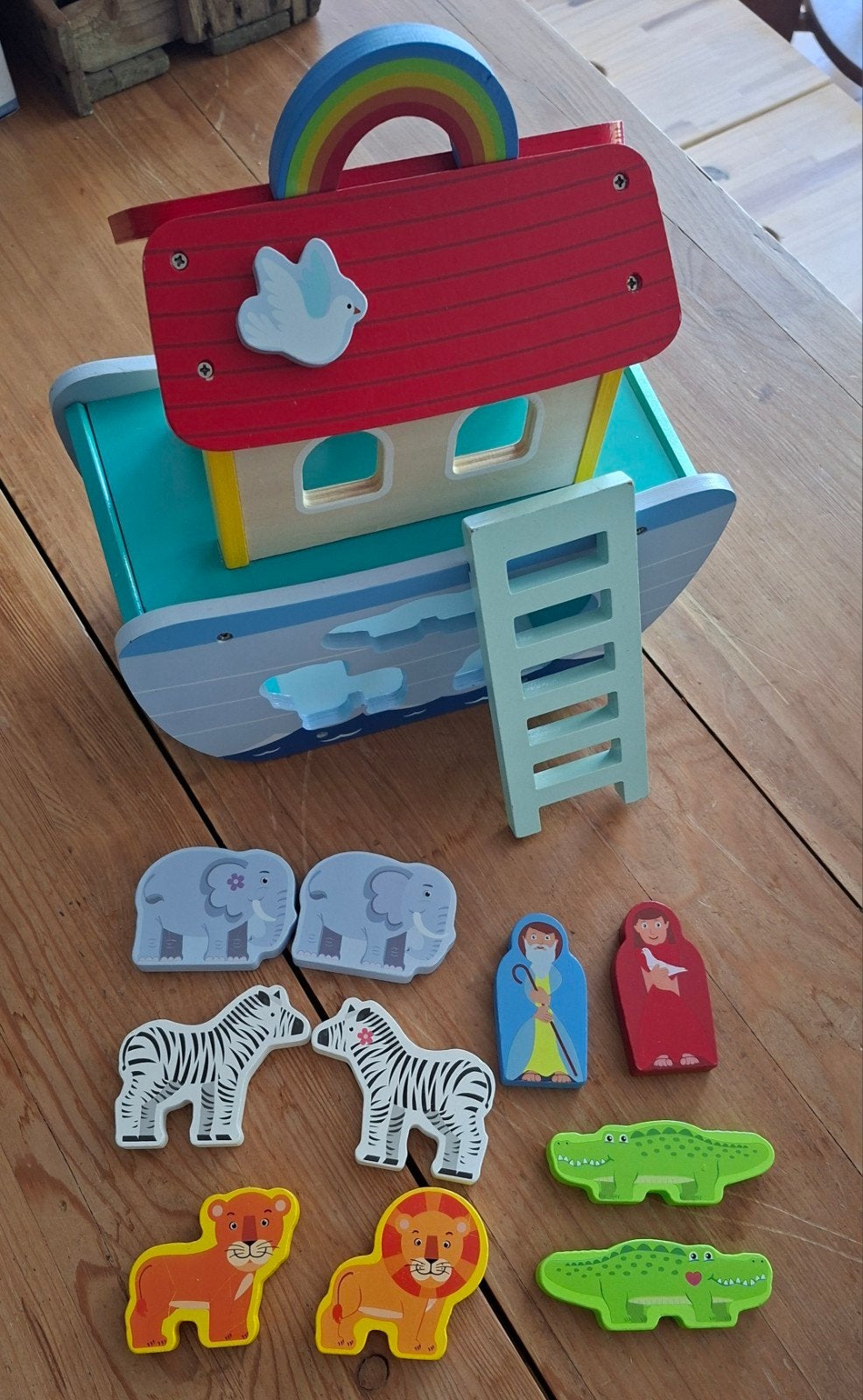 Houten Ark van Noach Speelset met Dieren en Figuren, Ophalen, Gebruikt, Overige typen