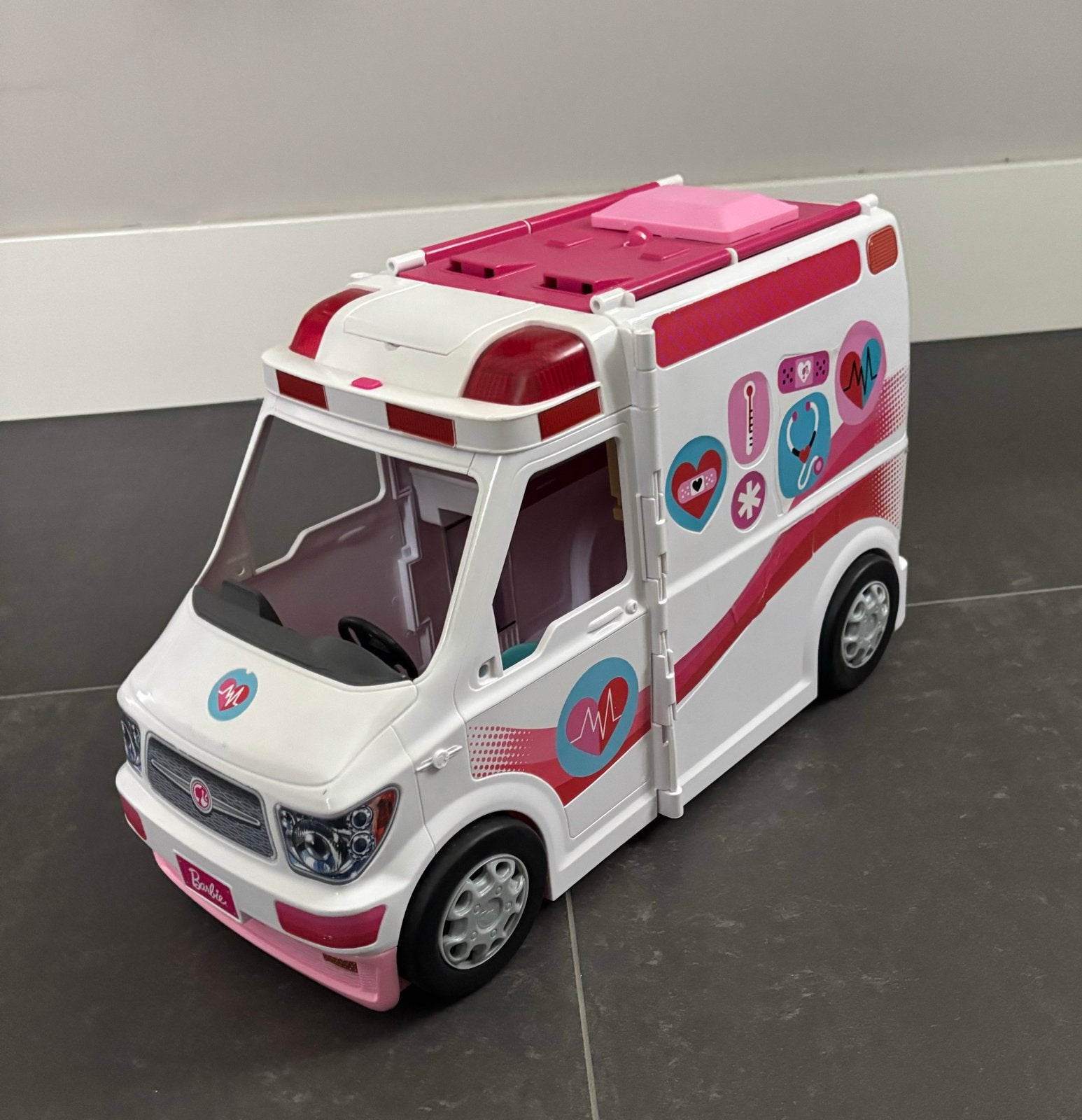 Barbie Ziekenauto en Auto Speelset, Ophalen, Gebruikt