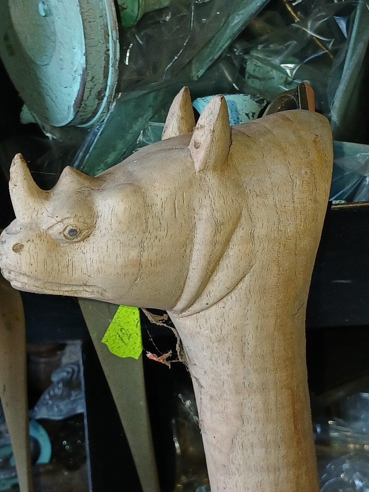 Wandelstokken met dieren Olifant leeuw neushoorn, 1 meter - 2 meter, Hout, Bruin, Overige stijlen