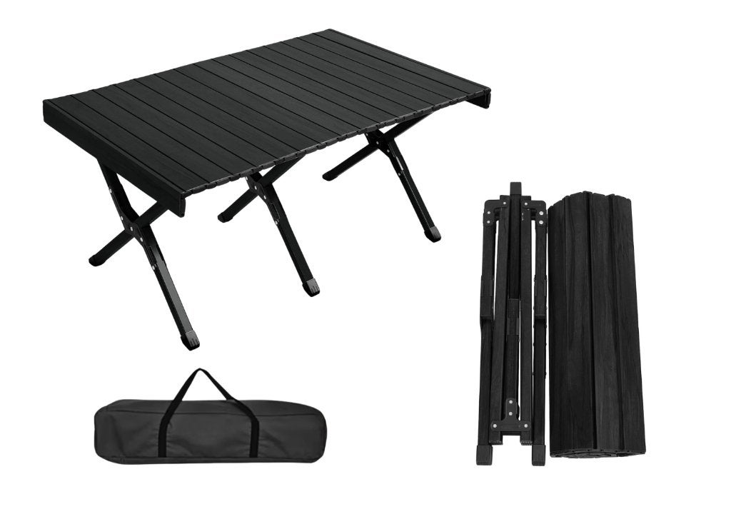 Luxe Campingtafel XL 120cm – Opvouwbare Roltafel – Zwart, Caravans en Kamperen, Kampeermeubelen, Nieuw, Campingtafel, Ophalen of Verzenden