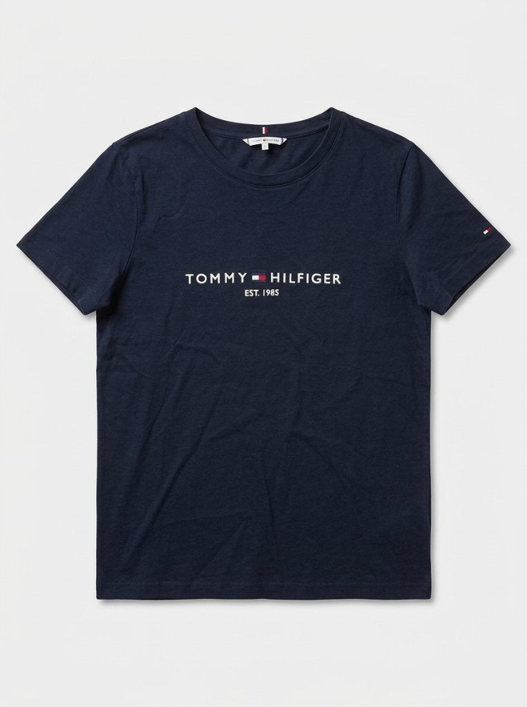 RT-0172 Tommy Hilfiger t-shirt marineblauw dames L, Blauw, Maat 42/44 (L), Ophalen of Verzenden, Korte mouw