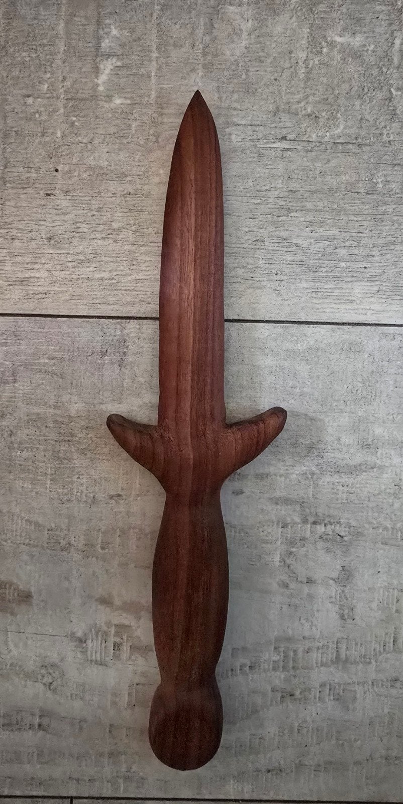 Athame Teakhouten Dolk - Handgesneden Decoratie, Overige onderwerpen, Houtsnijwerk, Ophalen of Verzenden, Handgemaakt