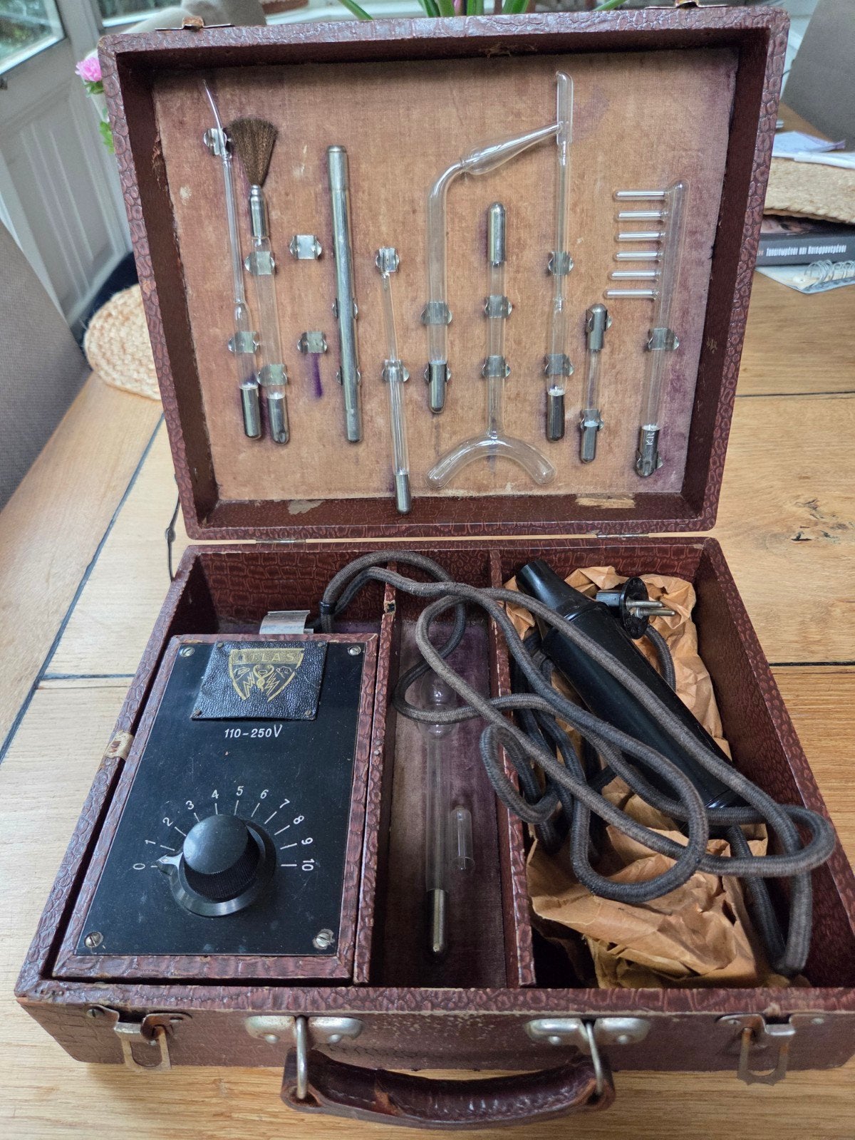 Antiek medisch instrument Violet Ray elektrotherapie-set, Ophalen of Verzenden