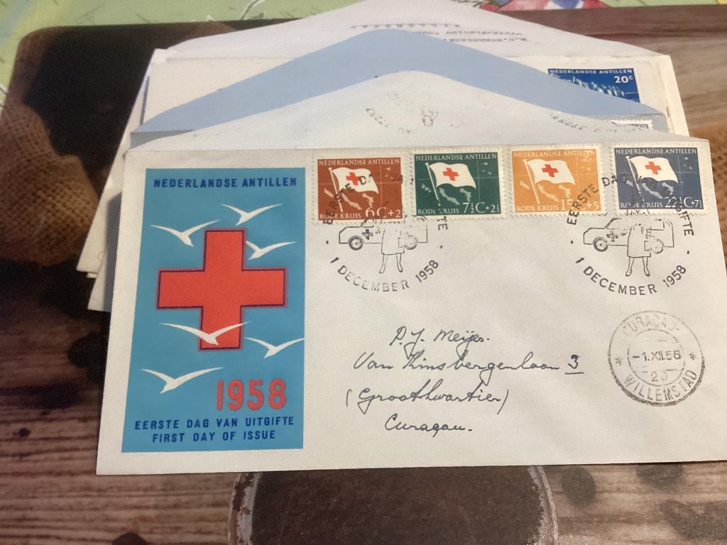 No1096 Nederlandse Antillen E8 gelopen Heb van Nederland, Postzegels en Munten, Postzegels | Eerstedagenveloppen, Ophalen, Beschreven