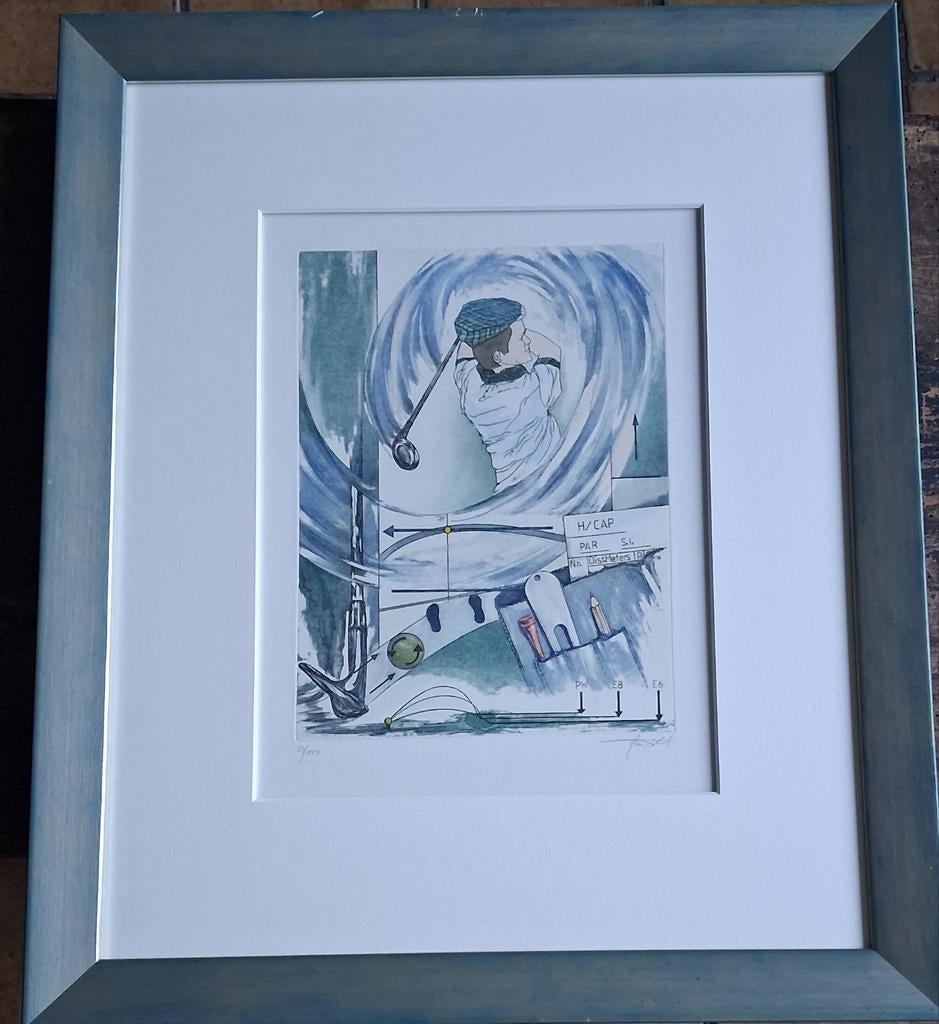Haupert Laub, Golf. Ets. Sign. 27/150. 45/54 cm., Ophalen, Ets, Gesigneerd, 1950 - 1999