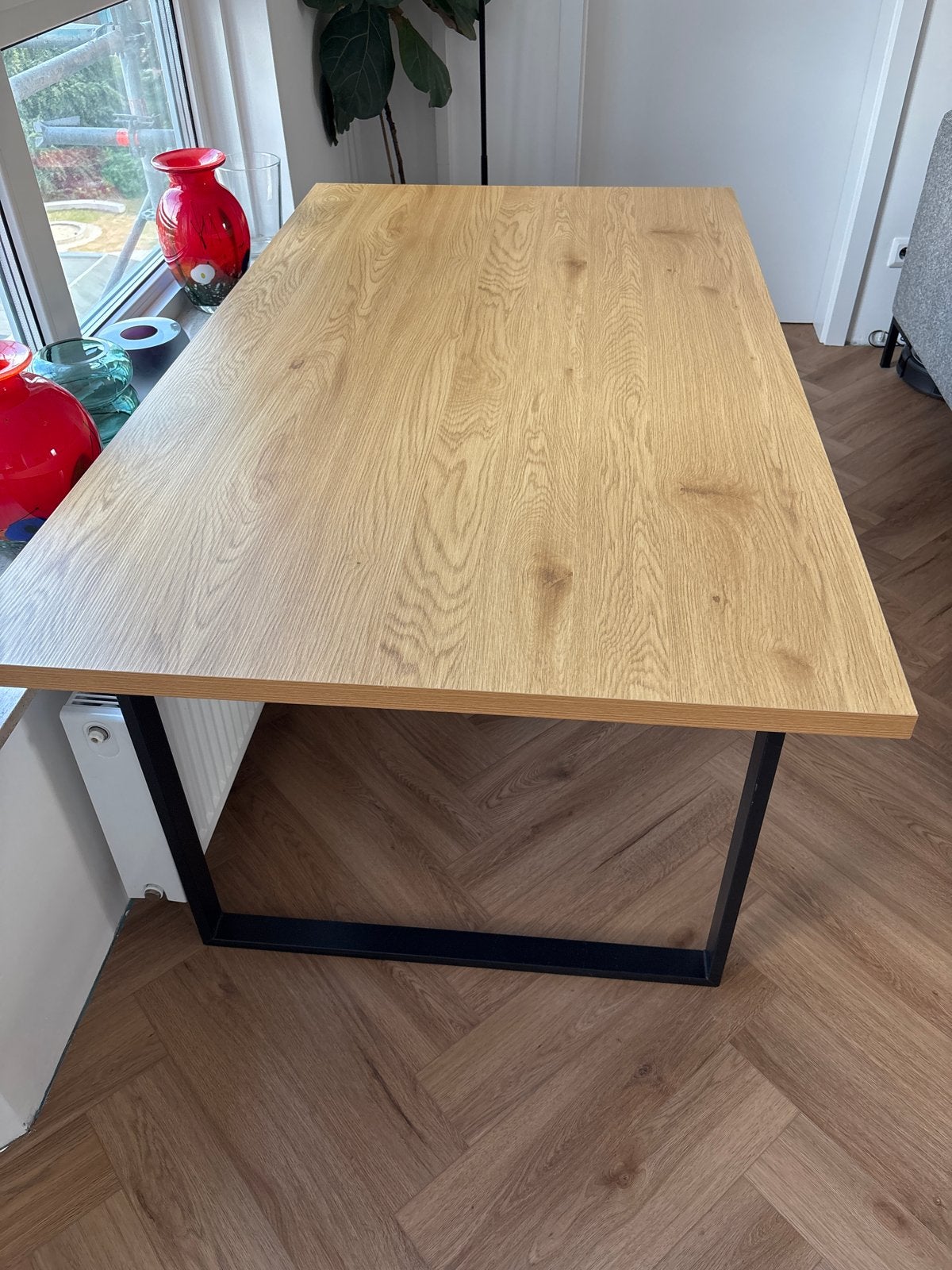 Eikenhouten eettafel 90x160 cm van Jysk for 10 euro, Huis en Inrichting, Tafels | Eettafels, Ophalen, Gebruikt, Eikenhout, 50 tot 100 cm