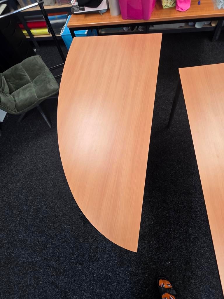 Trespa Buro S - Halfrond Bureau, Ophalen, Overige typen, Gebruikt, Bruin