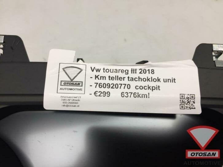 vw touareg iii 2018 km teller tacho klok cockpit 760920770, Gebruikt, Volkswagen, Volkswagen AG, Berliner Ring 2
38440  Wolfsburg, DE