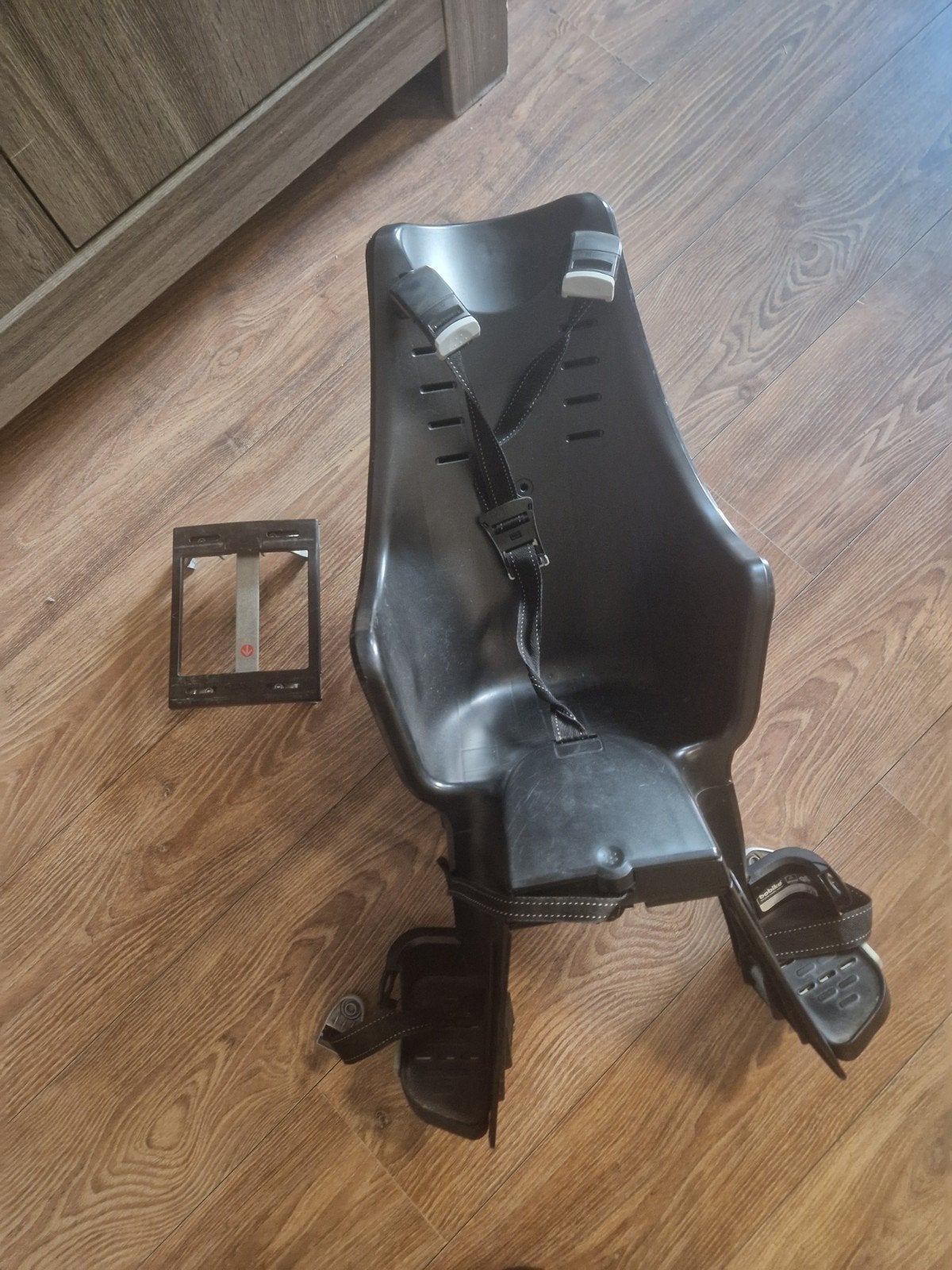 Gebruikt fietszitje voor, zwart, inclusief bevestiging, Onbekend, Voorzitje, Ophalen of Verzenden, 0 t/m 13 kg