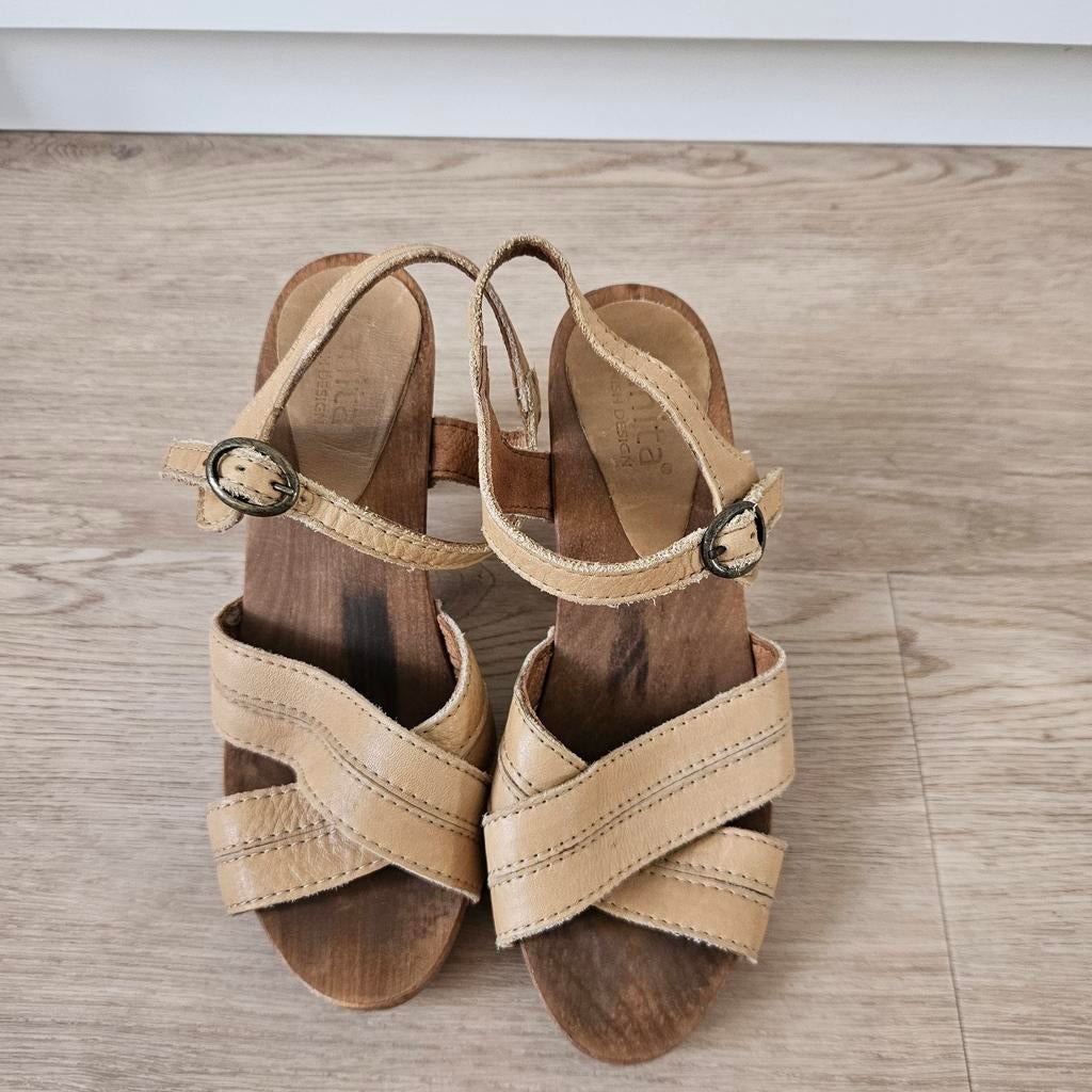 Sanita sandalen met bandje, Beige, Sanita, Gedragen, Sandalen of Muiltjes