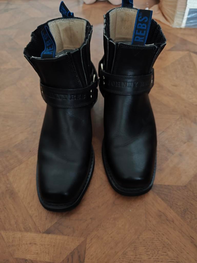 Johnny Reb leren boots maat 42,5, Zwart, Boots, Ophalen of Verzenden, Zo goed als nieuw