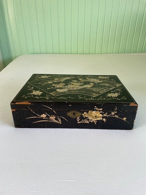 Japanse antieke lakdoos, Antiek en Kunst, Kunst | Niet-Westerse kunst, Hout, Doos, Geschilderd, Japan