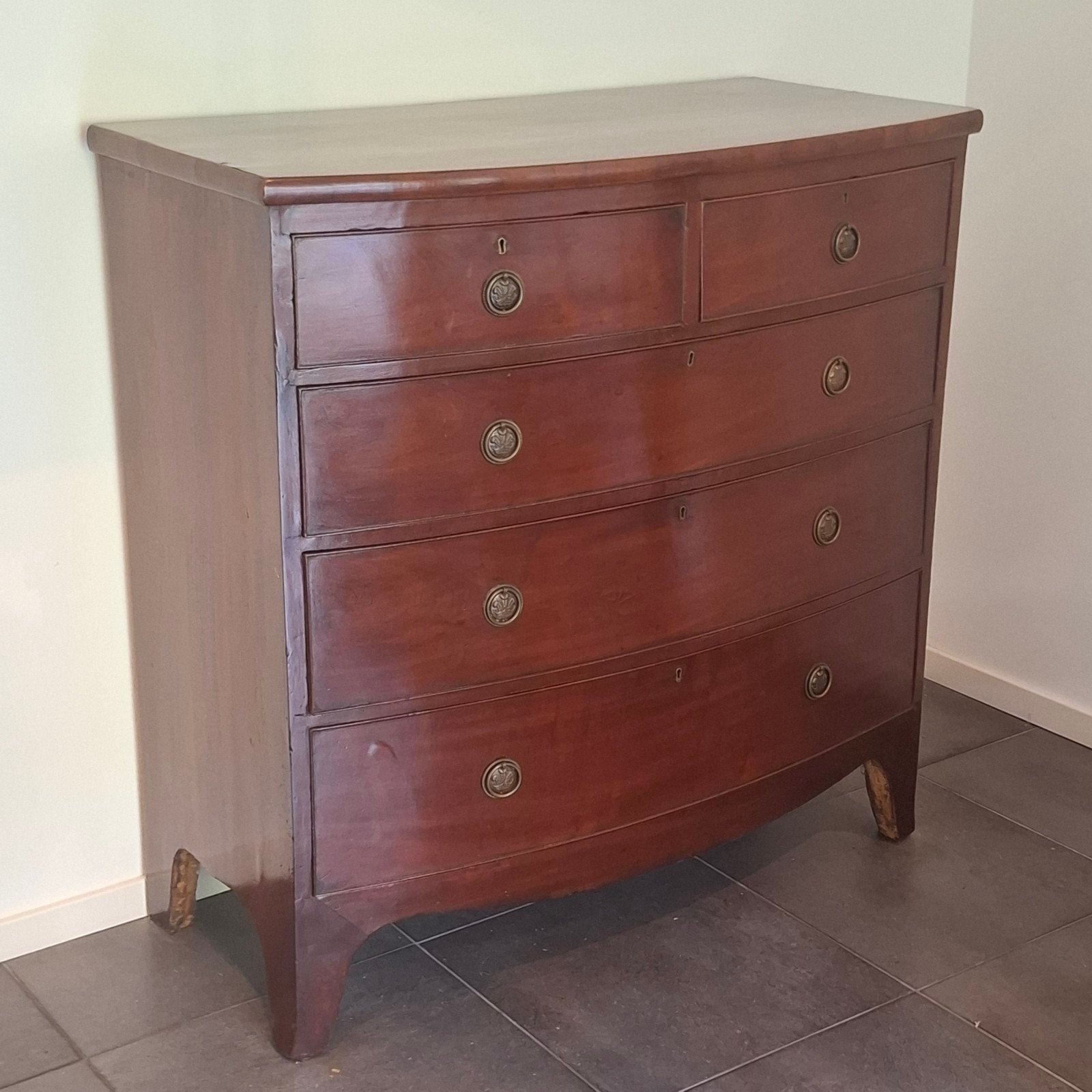 Antieke Mahonie Ladenkast / Commode met 5 laden, Antiek en Kunst, Ophalen