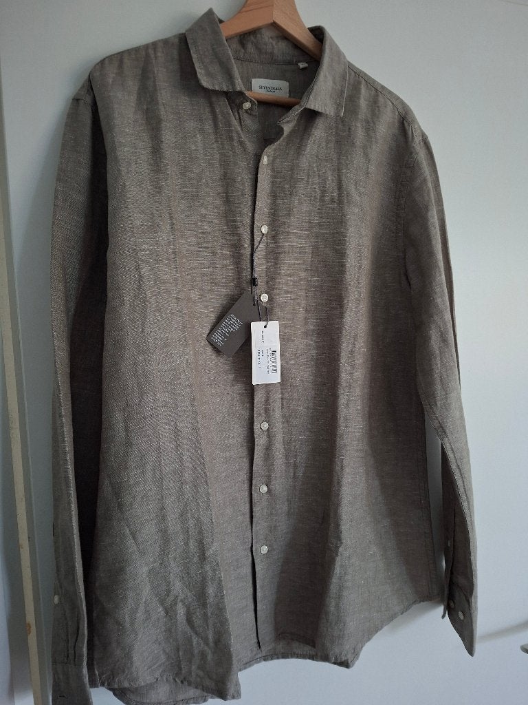 Seven dials shirt maat L, Kleding | Heren, Ophalen of Verzenden, Zo goed als nieuw, Groen, Halswijdte 41/42 (L)