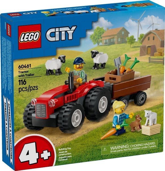 "Lego | City | Rode tractor, aanhanger en schapen | 60461, Lego, City, Lego, Nieuw