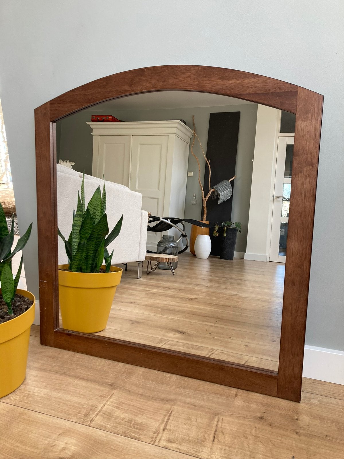 ==Bijna Nieuwe== Grote antieke eiken spiegel, Huis en Inrichting, Woonaccessoires | Spiegels, Ophalen of Verzenden, Zo goed als nieuw