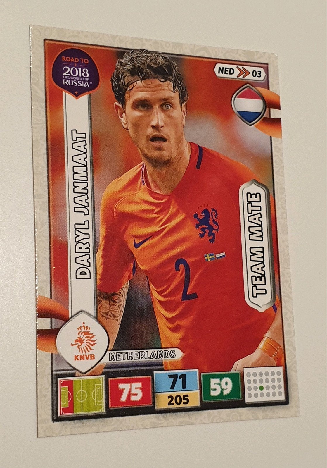 Panini Adrenalyn road to World cup 2018 NED03 Daryl Janmaat, Ophalen, Zo goed als nieuw, Plaatje