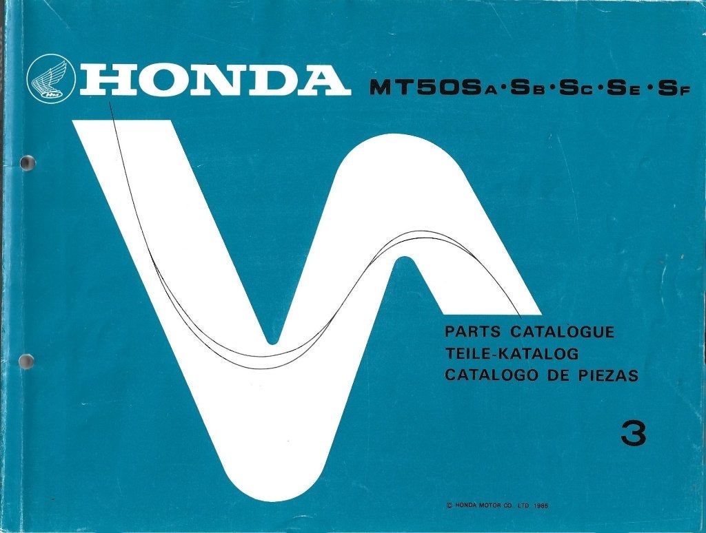 Honda MT50 Sa Sb Sc Se Sf parts list (1826z) bromfiets, Fietsen en Brommers, Verzenden, Zo goed als nieuw