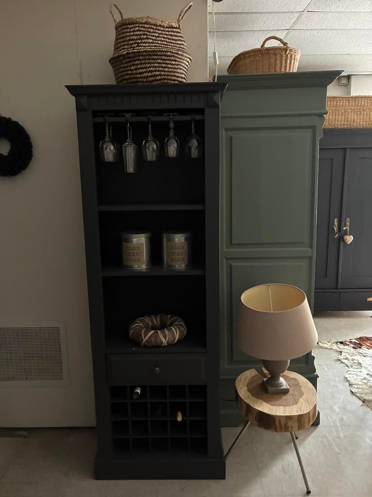 Brocante wijnkast Termonde, Ophalen of Verzenden, Zo goed als nieuw, Metaal, Minder dan 50 cm