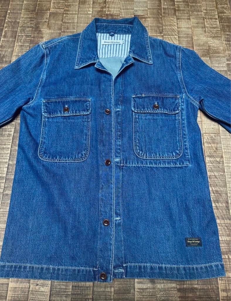 Kings of indigo denim jacket, Ophalen of Verzenden, Zo goed als nieuw, Maat 48/50 (M), Blauw