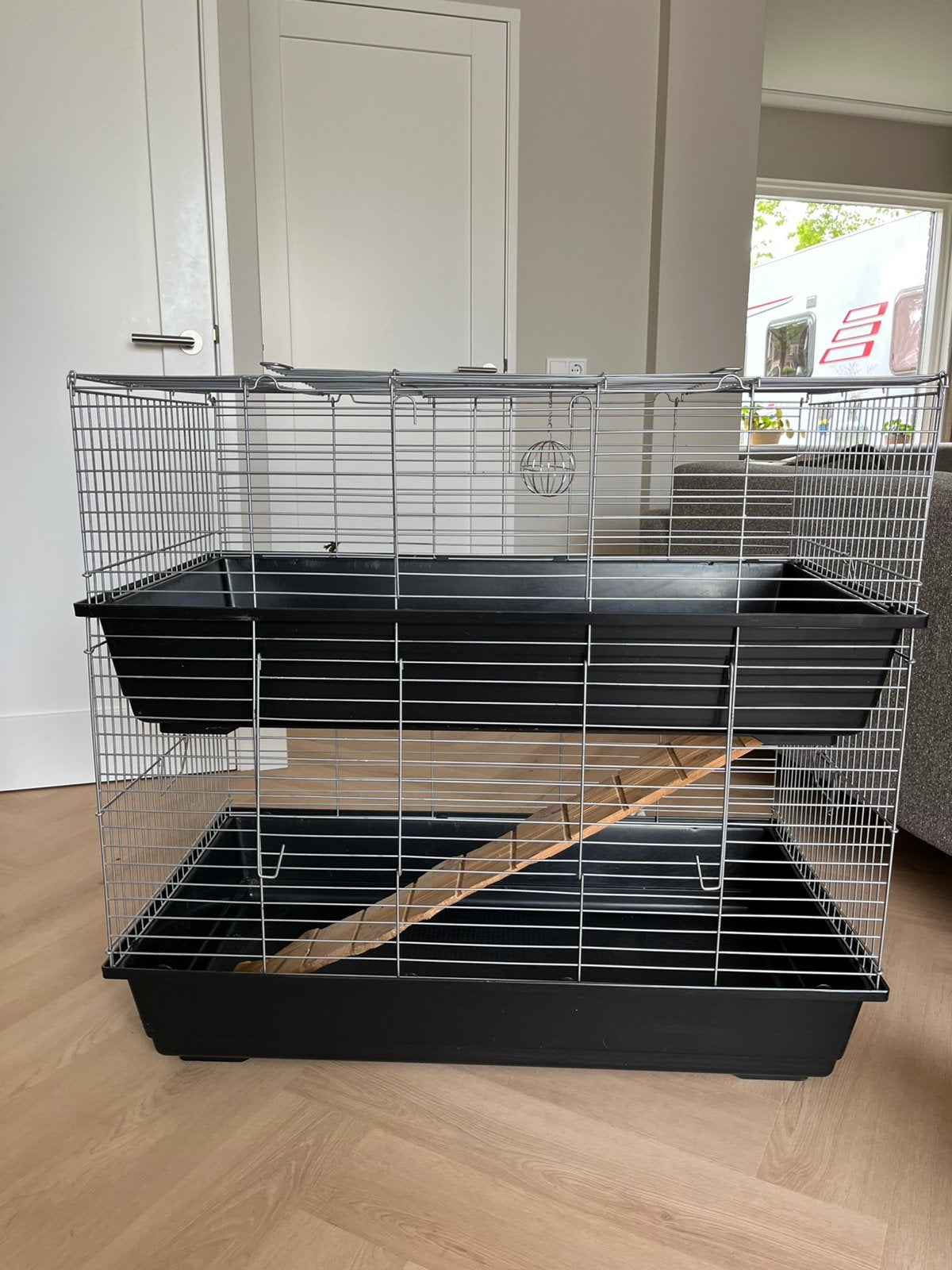 Konijnenhok 2 verdiepingen, knaagdieren, cavia, Dieren en Toebehoren, Knaagdieren en Konijnen | Hokken en Kooien, Ophalen, 110 cm of meer