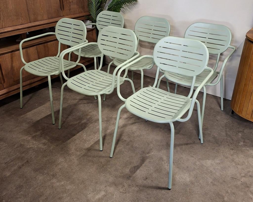 6 x Stapelbare Tuinstoel Brai, Staal van Kave Home, Tuin en Terras, Tuinsets en Loungesets, Ophalen, Overige materialen, 6 zitplaatsen