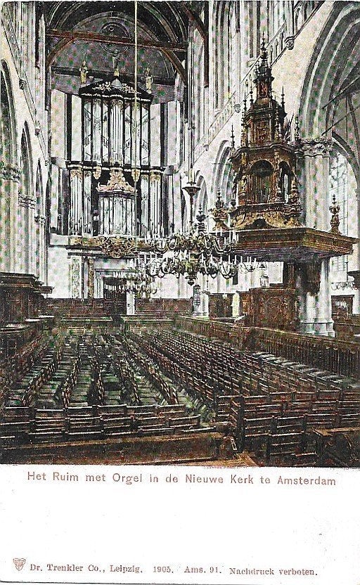 AK Amsterdam - Het Ruim met Orgel in de Nieuwe Kerk, Verzenden, Voor 1920, Ongelopen, Noord-Holland