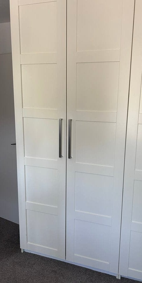 Witte kledingkast pax met hangruimte en planken, Ophalen, Gebruikt, 100 tot 150 cm, 200 cm of meer