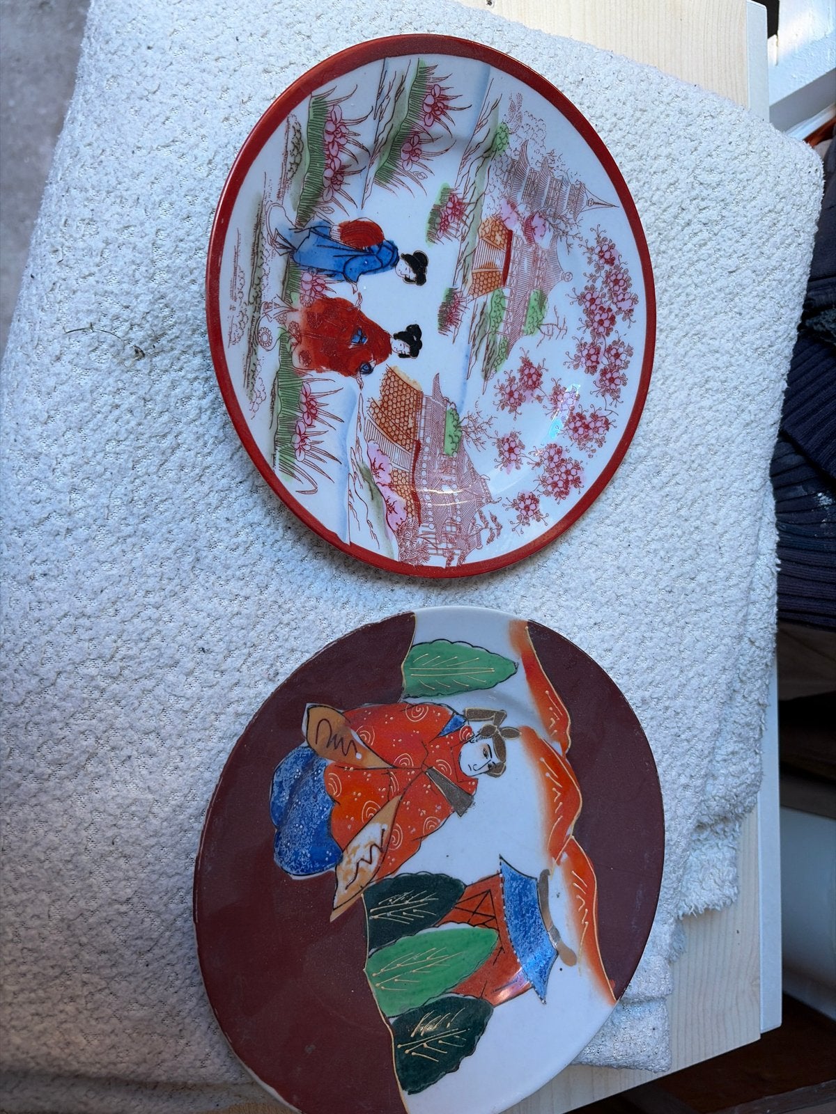Set van 2 Vintage Japanse Satsuma Borden, Ophalen
