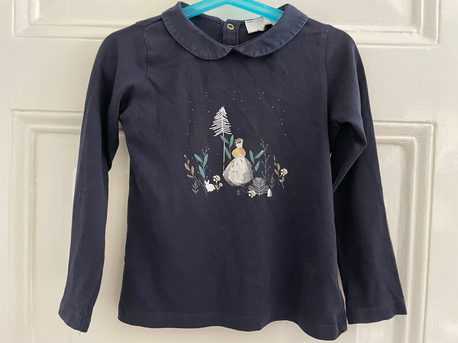 Jacadi winter katoenen shirt lange mouwen kraagje maat 110, Ophalen of Verzenden, Gebruikt, Meisje, Shirt of Longsleeve
