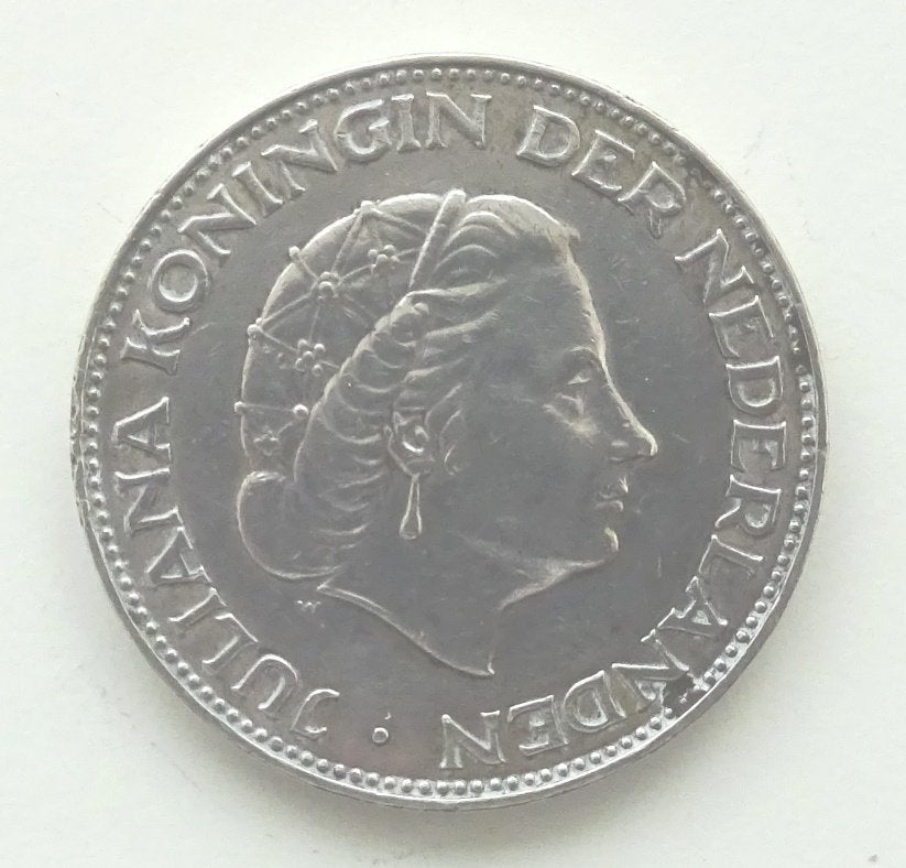 Nederlandse 2,5 gulden munt uit 1961, Ophalen of Verzenden, Koningin Juliana, 2½ gulden, Losse munt