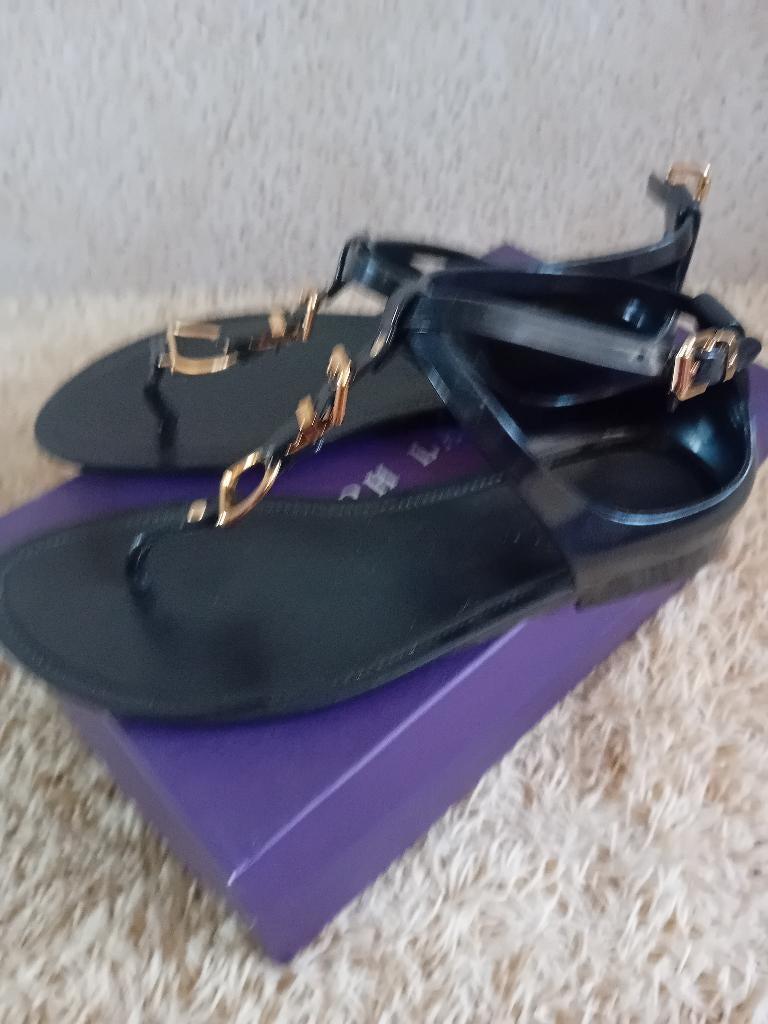 Ralph lauren jelly sandalen zwart 38.5, Verzenden, Zwart, Sandalen of Muiltjes, Gedragen