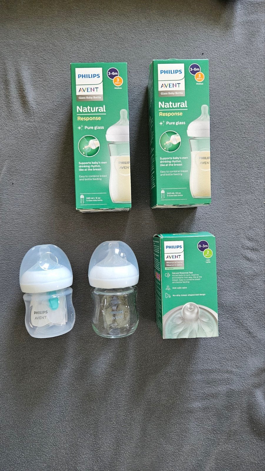 Start set glazen babyflessen Philips Avent natural response, Kinderen en Baby's, Babyvoeding en Toebehoren, Ophalen of Verzenden