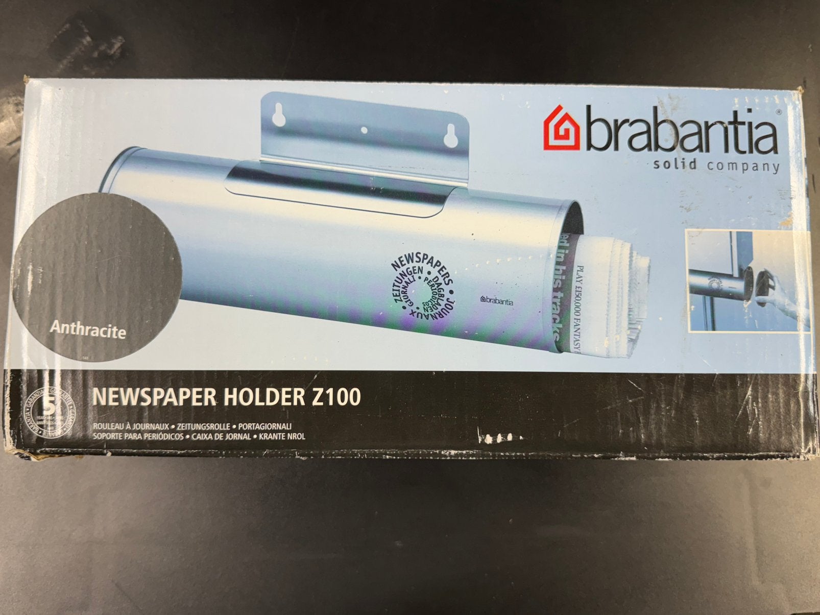 Brabantia Krantenhouder Z100 Antraciet – Nieuw in Doos, Ophalen of Verzenden, Zo goed als nieuw