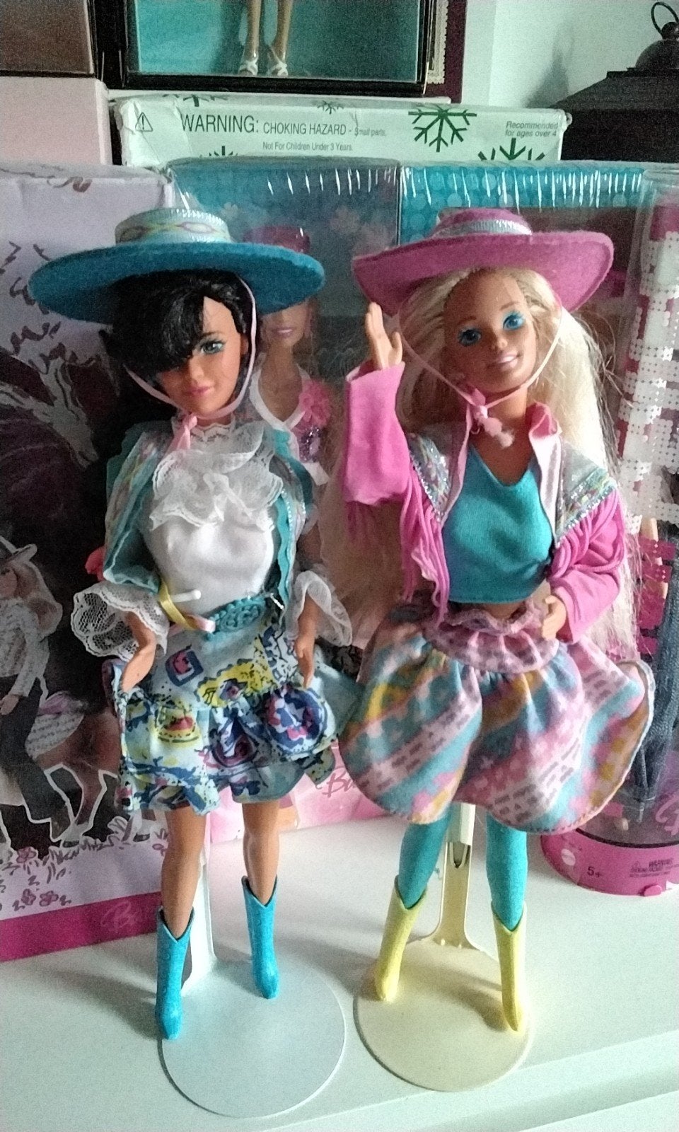 Vintage Barbie poppen - Cowgirl stijl, Ophalen of Verzenden